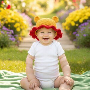 Baby Character Pooh Bucket Hat (6-12M) New